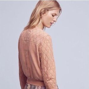 Anthropologie Hei Hei Mauve Quilted Bomber Jacket - M